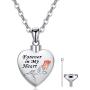 Cremation Jewelry for Ashes, Urn Necklaces for Women Men 925 Sterling Silver Sunflower Necklace Pendant with Swarovski Crystal Engraved Forever in My Heart Memorial Loved Ones Ashes Mini Keepsake