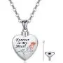 Cremation Jewelry for Ashes, Urn Necklaces for Women Men 925 Sterling Silver Sunflower Necklace Pendant with Swarovski Crystal Engraved Forever in My Heart Memorial Loved Ones Ashes Mini Keepsake