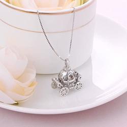 925 Sterling Silver Pumpkin Carriage Pendant Necklace,Bracelet