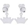 AFFY Jewelry Multi Enamel Crown Drop Earrings In 925 Sterling Silver
