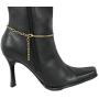 TFJ Women Western Fashion Jewelry Boot Bracelet Gold Metal Chain Shoe Anklet Brown Flower Bling Charm
