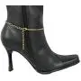 TFJ Women Western Fashion Jewelry Boot Bracelet Gold Metal Chain Shoe Anklet Brown Flower Bling Charm