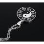 PJ Jewelry Mens Stainless Steel Yin Yang Amulet Pendant Chinese Taoism Symbol Talisman Charm Necklace