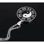 PJ Jewelry Mens Stainless Steel Yin Yang Amulet Pendant Chinese Taoism Symbol Talisman Charm Necklace