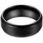TUSEN JEWELRY Black Zirconium Ring Mens Wedding Band Comfort Fit 8mm