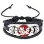 DIYthinker Year of Rat Animal China Zodiac Pattern Bracelet Braided Leather Rope Bead Wristband