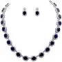 Lavencious Tennis Oval Necklace & Earrings Jewelry Set AAA Cubic Zirconia Rhodium Plated Lavencious Tennis Oval Necklace & Earrings Jewelry Set AAA Cubic Zirconia Rhodium Plated