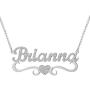 AIJIAO Sparkling Name Necklace Personalized Custom with Crystal Diamond Inlaid Choker for Women Girl Mom Jewelry Gifts -925 Sterling Silver & Stainless Steel