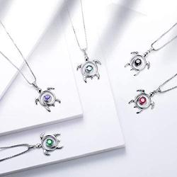 Aurora Tears Turtle Necklace/Earrings/Ring Set Celtic Spiral 925 Sterling Silver Sea Animal Viking Swirls Turtle Jewelry Sets Women Birthstone Ancient Symbol Crystal Cute Jewellery