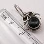 SilverStarJewel 925 Solid Silver 7 x 7 mm Black Onyx Ancient Style Earrings 0.9''