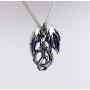 Mystical Purple Dragon Medieval Renaissance Pendant Necklace