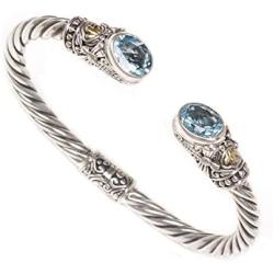 NOVICA Gold Accent .925 Sterling Silver Animal Themed Cuff Bracelets Dragonfly Den In Blue