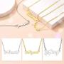 Custom4U Name Plated Necklace 18K Gold Plated Stainless Steel - Personalized Name Pendant - Name Gift Bridesmaid Birthday Jewelry Gift for Girls Women