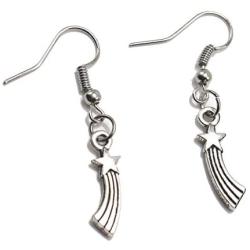 coadipress Star Trails Dangle Drop Earrings for Women Girls Fashion Silver Planted Meteor Shape Earrings Gift Jewelry