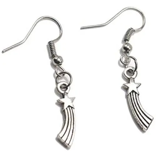 coadipress Star Trails Dangle Drop Earrings for Women Girls Fashion Silver Planted Meteor Shape Earrings Gift Jewelry