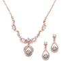 Mariell 14K Rose Gold Vintage Crystal Necklace and Earrings Jewelry Set for Prom, Bridal and Bridesmaids