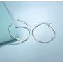 FANCIME White Gold Plated Polished Solid Sterling Silver Flat Edge 50mm Click-top Hoop Earrings Dainty Fine Jewelry For Women Girls Size 30mm 40mm 50mm