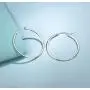 FANCIME White Gold Plated Polished Solid Sterling Silver Flat Edge 50mm Click-top Hoop Earrings Dainty Fine Jewelry For Women Girls Size 30mm 40mm 50mm