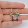 EVER FAITH Womens 925 Sterling Silver Enamel Lapis Lazuli Angel Wing Daily Hook Drop Earrings