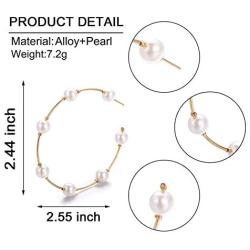 Pearl Hoop Earrings Lightweight Artificial Pearl Earrings Drop Dangle Earrings Jewelry Gifts