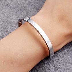 Stainless Steel Jewelry Inspirational Bracelets for Women Girls Personalized Gift Engraved Cuff Bangle for Mom Daughter Teen Girls Gift