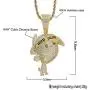 Moca Jewelry Hip Hop Iced Out Bling Timmy Pendent 18K Gold Plated Chain Necklace for Men Women