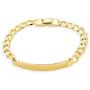 Bling Jewelry Cuban Curb Link Personalized Name Engravable ID Identification Bracelet for Men 180 Gauge 18K Gold Plated Brass 8.5 Inch