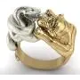 Snake Tiger Ring for Men, Gold Tiger Silver Snake Fighting, Vintage Gothic Red Eyes Tiger Head Ring, Punk Hip Hop Green Eyes Snake Wrap Ring, Viking Animal Jewelry Gift for Men Boys
