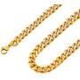 Men Chunky Miami Curb Cuban Chain Necklace 18k Real Gold Plated Stainless Steel Link Necklace for Men Women 6mm to 11mm 16 Inches to 36 Inches