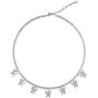 LAVLA Dainty Butterfly Choker Necklace - Gold/Rose Gold/Silver Plated 3mm Bling Iced Out Cubic Zirconia Tennis Chain With Butterfly Charm/Square CZ 14inch+2inch