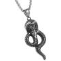 AsAlways Egyptian Mystery Amulet Gothic Jewelry Mens Stainless Steel Animal Snake King Cobra Pendant Chain Necklace