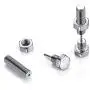 JOVIVI 2 Pairs Punk Stainless Steel 16G Silver Black Screw Stud Earrings for Men Women Body Piercing Jewelry JOVIVI 2 Pairs Punk Stainless Steel 16G Silver Black Screw Stud Earrings for Men Women Body Piercing Jewelry