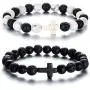SOFTONES 8MM Lava Rock Aromatherapy Anxiety Essential Oil Diffuser Black and White Intervals Beads Bracelet for Men Women, Friendship Couples Bracelets Gifts SOFTONES 8MM Lava Rock Aromatherapy Anxiety Essential Oil Diffuser Black and White Intervals Beads Bracelet for Men Women, Friendship Couples Bracelets Gifts