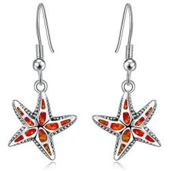 CiNily Dangle Drop Earrings for Women Girls 18K Gold Plated Opal Earrings Sea Jewelry Ocean Earrings