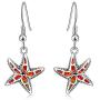 CiNily Dangle Drop Earrings for Women Girls 18K Gold Plated Opal Earrings Sea Jewelry Ocean Earrings