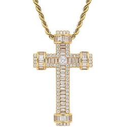 GOODYRZJ Cross Necklace for Women, Dainty Fashion Jewelry Long Gold Silver Cross Necklaces for Women Men Christian Gifts Faith Zircon Chain Pendant Necklace for Women Girls
