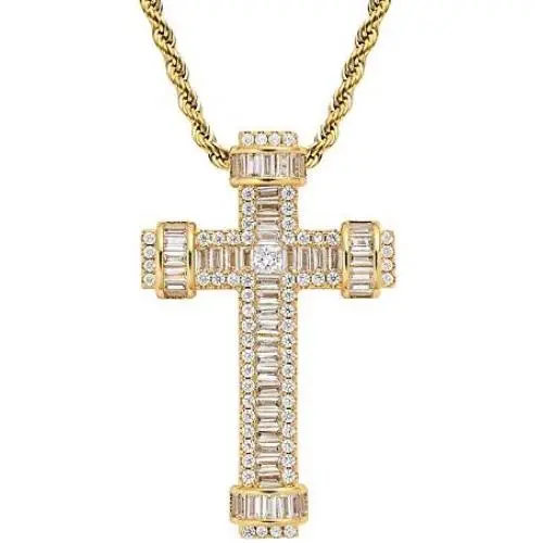 GOODYRZJ Cross Necklace for Women, Dainty Fashion Jewelry Long Gold Silver Cross Necklaces for Women Men Christian Gifts Faith Zircon Chain Pendant Necklace for Women Girls
