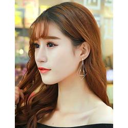 Chargances Geometric Triangle Earring Metal Simple Drop Dangle Earrings Gold Bohemian Dangling Costume Earring For Women Girls Prom Birthday Party Gift Fashion Jewelry (gold)
