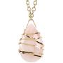 Wrapped Rose Quartz with O Chain Wholesale Gemstone Jewelry Pendant Necklace
