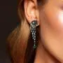 Santuzza Panther Drop Earrings 925 Sterling Silver Black Plating Green Spinel Leopard Jewelry for Women Santuzza Panther Drop Earrings 925 Sterling Silver Black Plating Green Spinel Leopard Jewelry for Women
