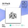 JGFinds Native American Tribal Spacer Beads, Wholesale 50 Pack of Silver Tone Charms