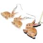 WEVENI Acrylic Easter Rabbit Bunny Jewelry Set Hare Earrings Necklace Pendant Sweet Gifts for Women Girls Ladies