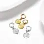 Gold Huggie Hoop Earrings with Dangle Charm|Platinum or 18K Gold Plated Allah Earrings,Small Heart/Coin Style Drop Earrings for Women Girls