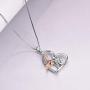 Owl Necklace Sterling Silver Rose Gold Love Heart Owls Pendant Necklace with Girl Jewelry Gifts for Women Teen