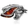 Ian and Valeri Co. Amber Sterling Silver Horse Pendant Necklace Chain 18''
