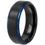 Shuremaster 6mm 8mm Tungsten Carbide Wedding Ring Band for Men Women Step Edge Black/Silver Engraved I Love You Comfort Fit 4-15