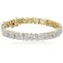 Amazon Collection 18k Yellow Gold Plated Sterling Silver Genuine Diamond Hearts Bracelet (1/10 cttw, I-J Color, I2-I3 Clarity), 7.25'' Amazon Collection 18k Yellow Gold Plated Sterling Silver Genuine Diamond Hearts Bracelet (1/10 cttw, I-J Color, I2-I3 Clarity), 7.25''