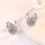 Hadskiss Silver Christmas Stud Earrings for Women, 925 Sterling Silver Snowflake Studs Earrings, Christmas Deer Earrings for Girls, 10mm Small Slepper Studs, Gift for Christmas, with Jewelry Box