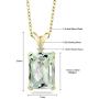 Gem Stone King Green Prasiolite and White Diamond 18K Yellow Gold Plated Silver Pendant Necklace For Women (6.62 Ct Octagon Checkerboard with 18 Inch Chain)
