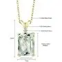 Gem Stone King Green Prasiolite and White Diamond 18K Yellow Gold Plated Silver Pendant Necklace For Women (6.62 Ct Octagon Checkerboard with 18 Inch Chain)